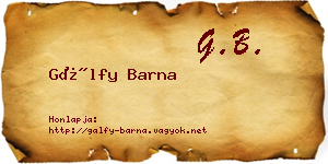 Gálfy Barna névjegykártya