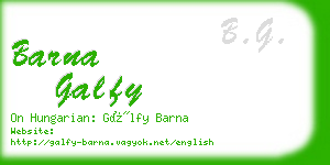 barna galfy business card